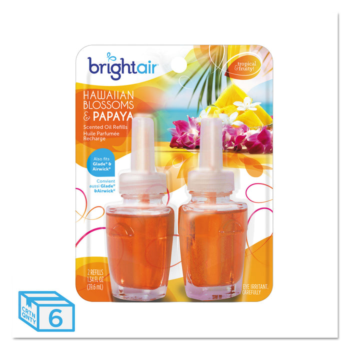 Electric Scented Oil Air Freshener Refill, Hawaiian Blossom/Papaya,2/Pack, 6 Packs/Carton