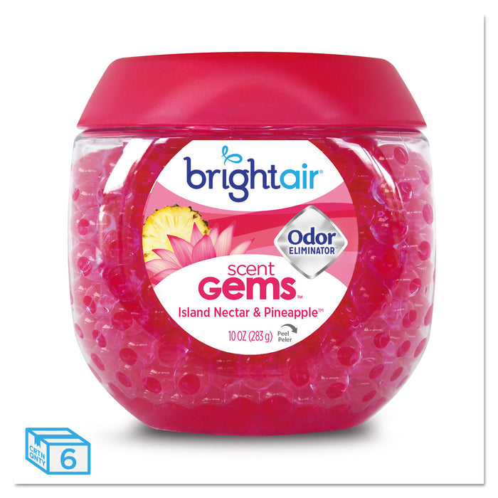 Scent Gems Odor Eliminator, Island Nectar and Pineapple, Pink, 10 oz, 6/Carton