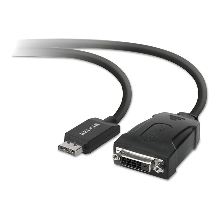 DisplayPort to DVI Adapter, 5", Black