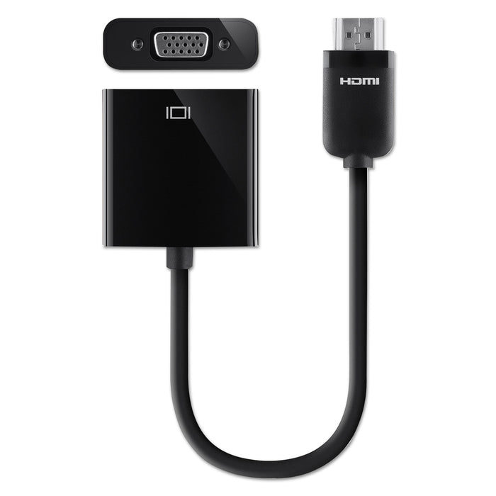 HDMI to VGA + 3.5mm Audio Adapter, M/F, 1080p, 5", Black