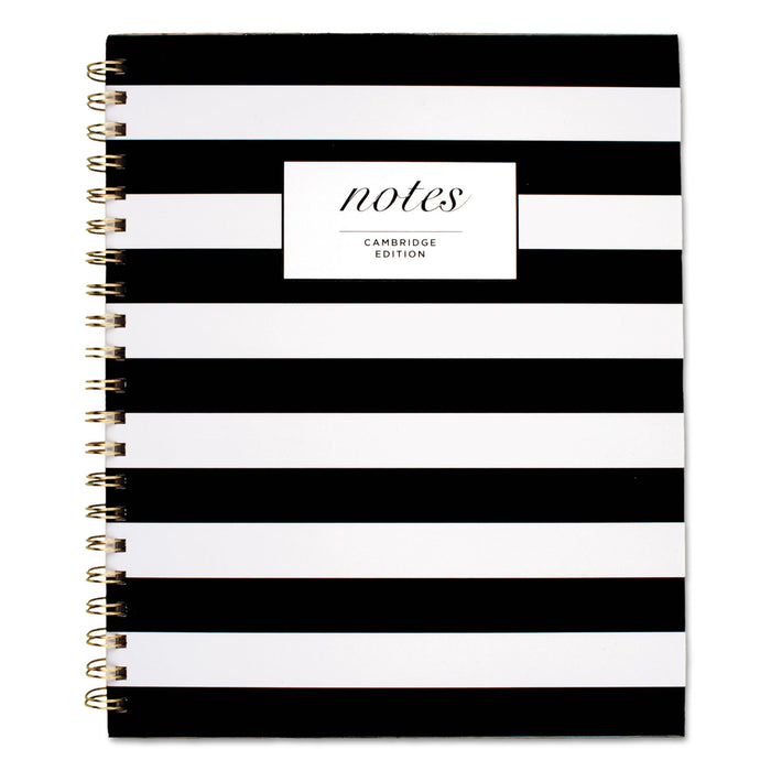 Black & White Striped Hardcover Notebook, 1 Subject, Wide/Legal Rule, Black/White Stripes Cover, 11 x 8.88, 80 Sheets