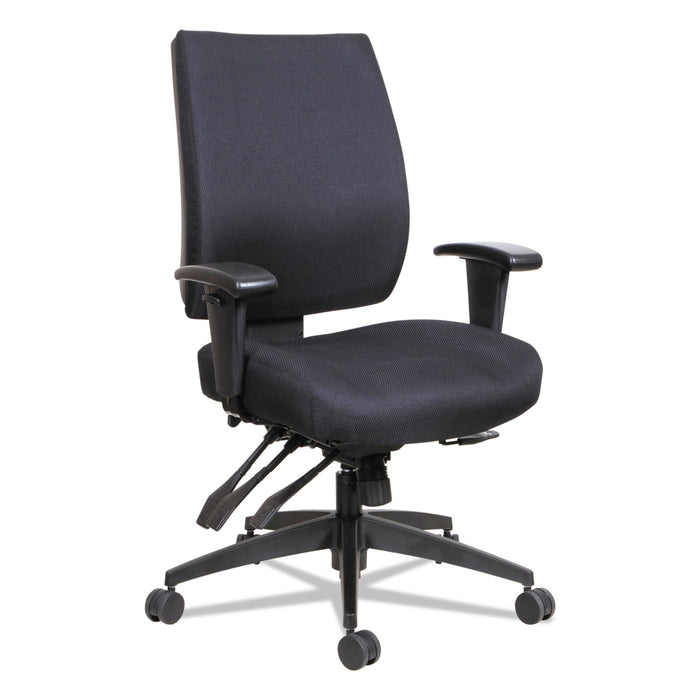 Alera Wrigley Series High Performance Mid-Back Multifunction Task Chair, Up to 275 lbs, Black Seat/Back, Black Base