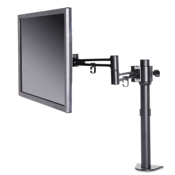 AdaptivErgo Pole-Mounted Monitor Arm, Single Monitor up to 30", Black