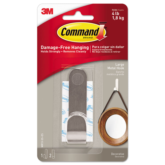 Decorative Hooks, Large, 1 Hook and 2 Strips/Pack