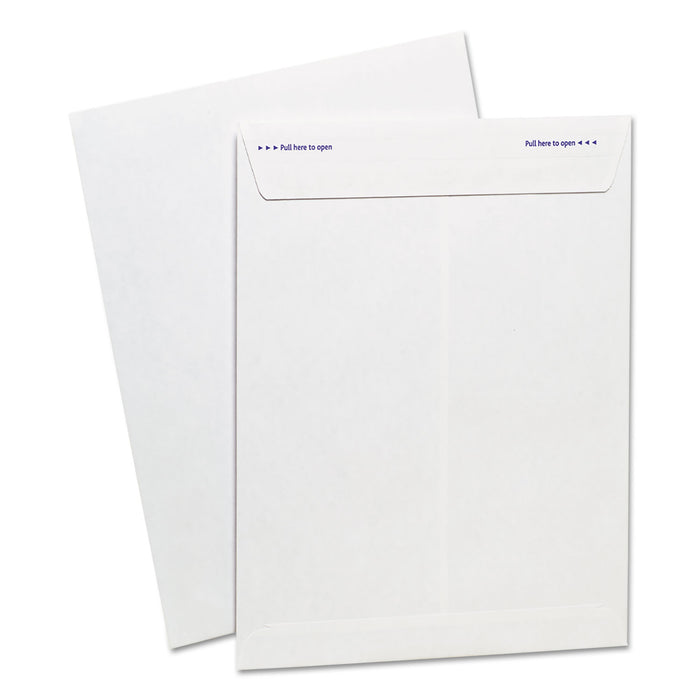 Gold Fibre Fastrip Release & Seal White Catalog Envelope, #10 1/2, Cheese Blade Flap, 9 x 12, White, 100/Box