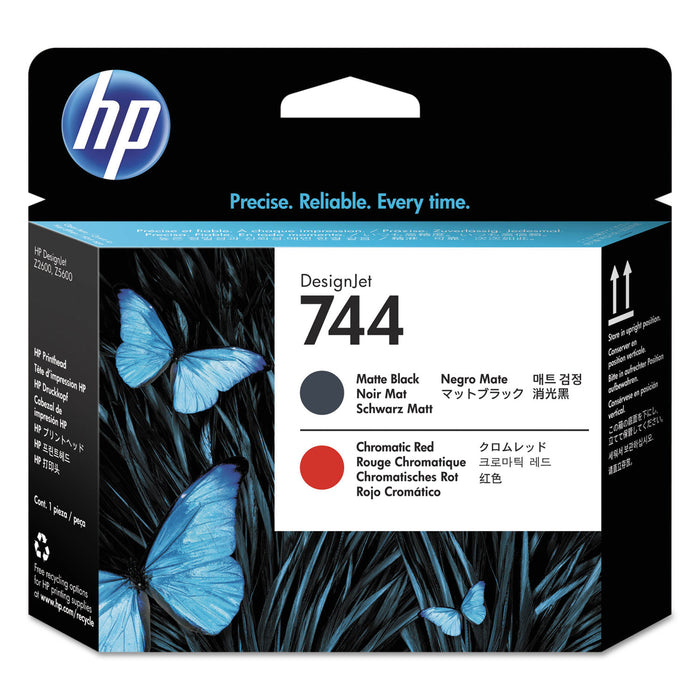 HP 744, (F9J88A) Chromatic Red/Matte Black DesignJet Printhead