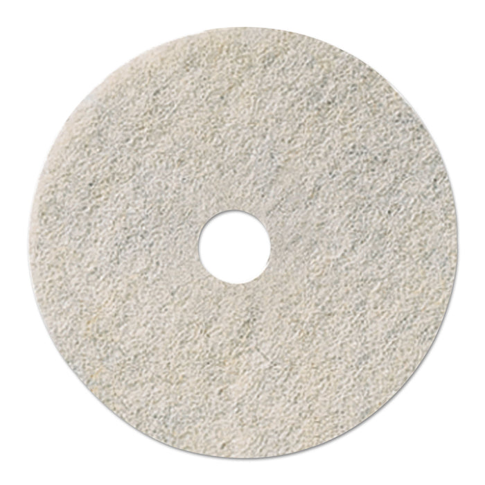 Natural White Burnishing Floor Pads, 17" Diameter, 5/Carton