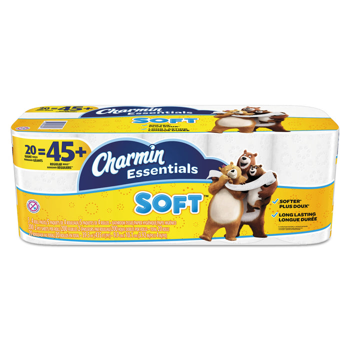 Essentials Soft Bathroom Tissue, Septic Safe, 2-Ply, White, 4 x 3.92, 200/Roll, 20 Roll/Pack