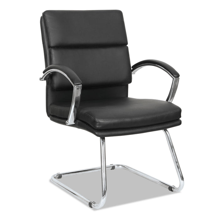 Alera Neratoli Slim Profile Guest Chair, 23.81'' x 27.16'' x 36.61'', Black Seat/Black Back, Chrome Base