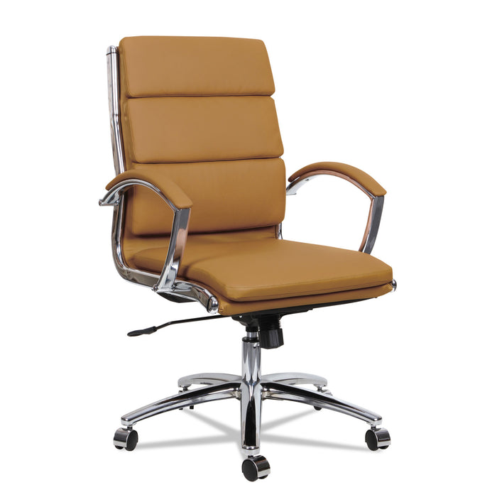 Alera Neratoli Mid-Back Slim Profile Chair, Supports up to 275 lbs, Camel Seat/Camel Back, Chrome Base