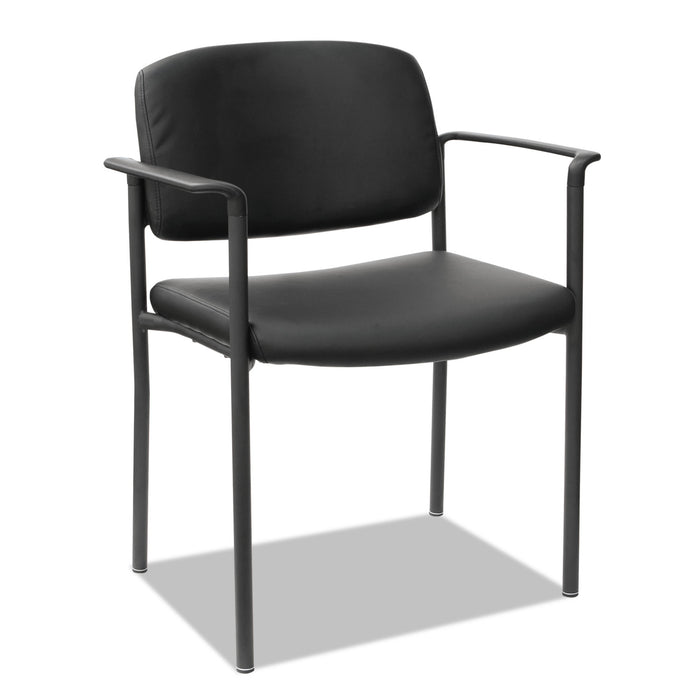 Alera Sorrento Series Ultra-Cushioned Stacking Guest Chair, Black Seat/Black Back, Black Base, 2/Carton