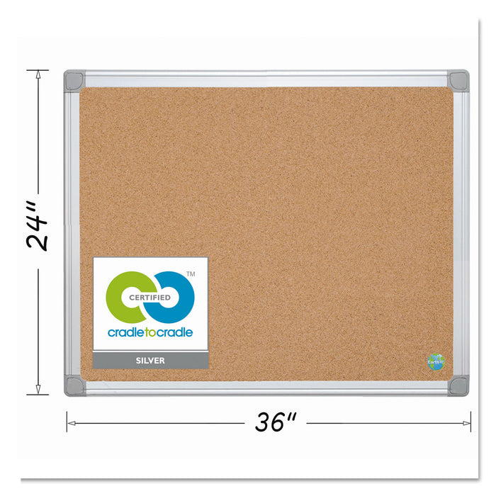 Earth Cork Board, 24 x 36, Aluminum Frame