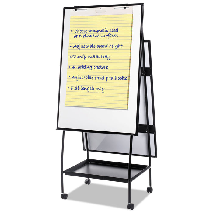 Creation Station Magnetic Dry Erase Board, 29 1/2 x 74 7/8, Black Frame