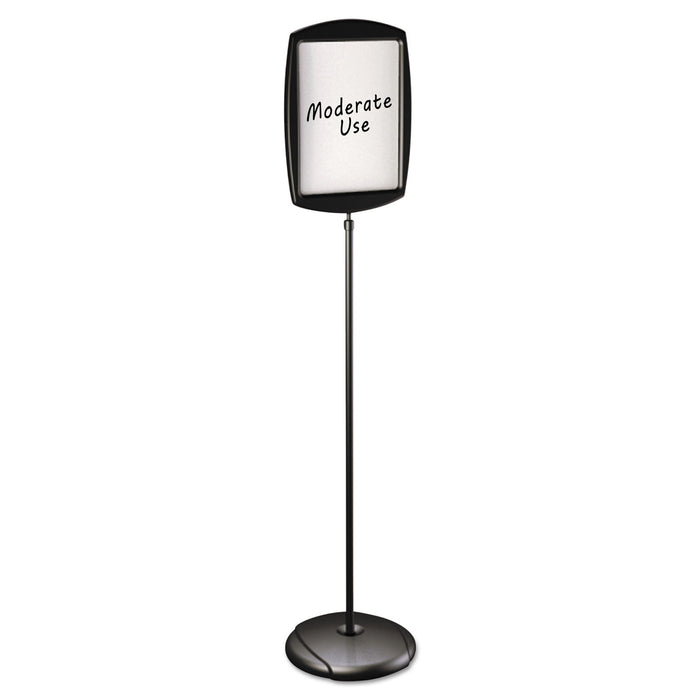 Floor Stand Sign Holder, Rectangle, 15x11 sign, 66"H, Black Frame