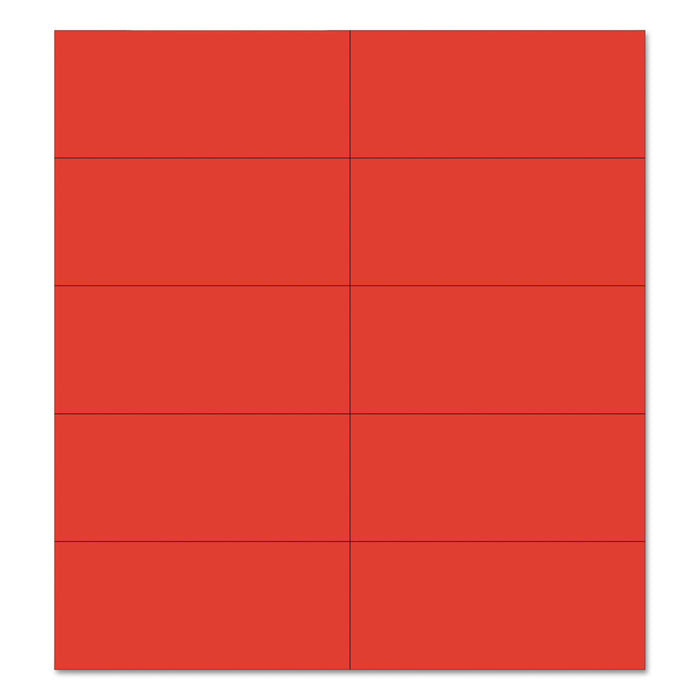 Dry Erase Magnetic Tape Strips, Red, 2" x 7/8", 25/Pack