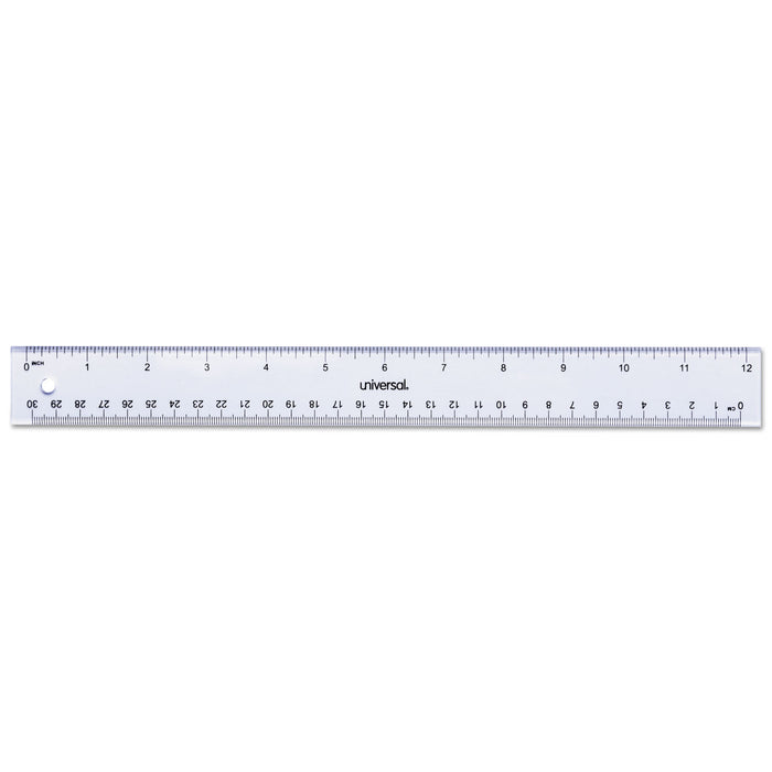 Clear Plastic Ruler, Standard/Metric, 12"