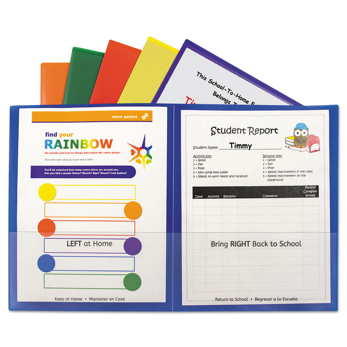 Classroom Connector Folders, Assorted, 6/Pk