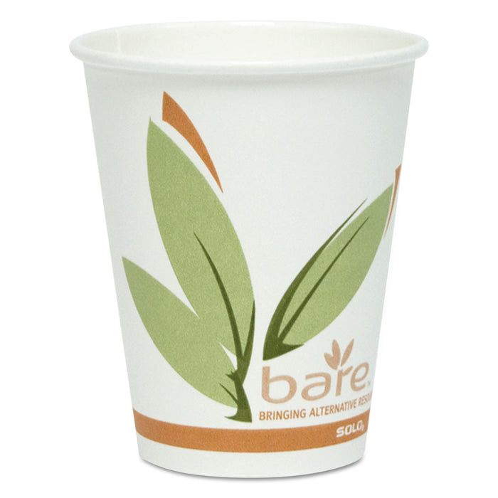Bare by Solo Eco-Forward Recycled Content PCF Paper Hot Cups, 8 oz, 500/Carton