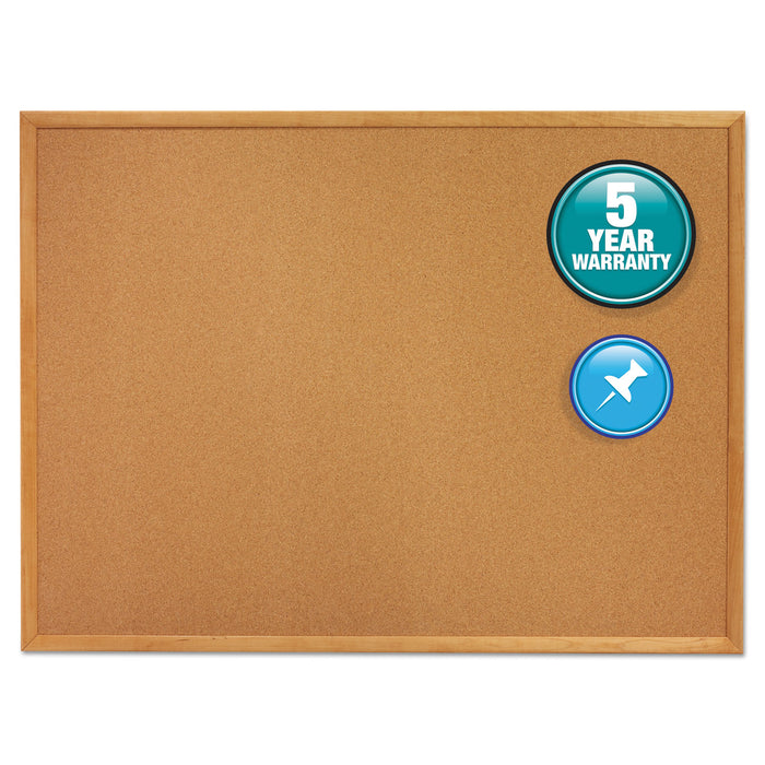 Classic Series Cork Bulletin Board, 24 x 18, Oak Finish Frame