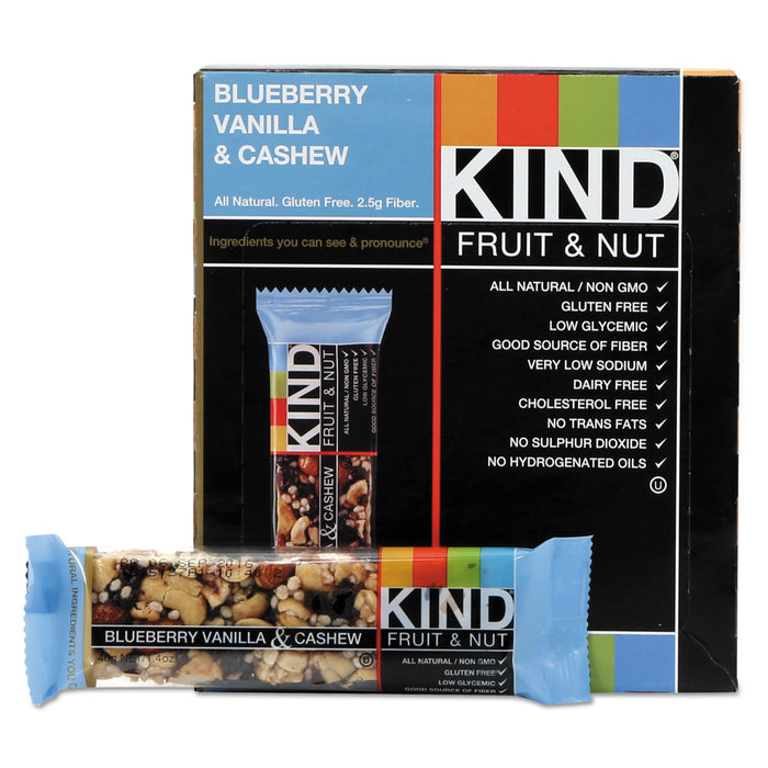 Fruit and Nut Bars, Blueberry Vanilla and Cashew, 1.4 oz Bar, 12/Box