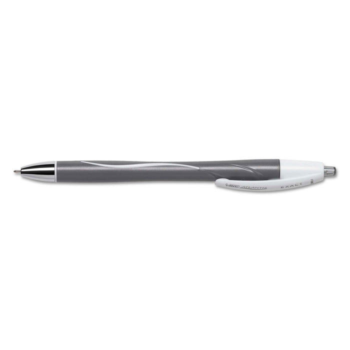 Atlantis Exact Retractable Ballpoint Pen, 0.7 mm, Black Ink/Barrel, Dozen