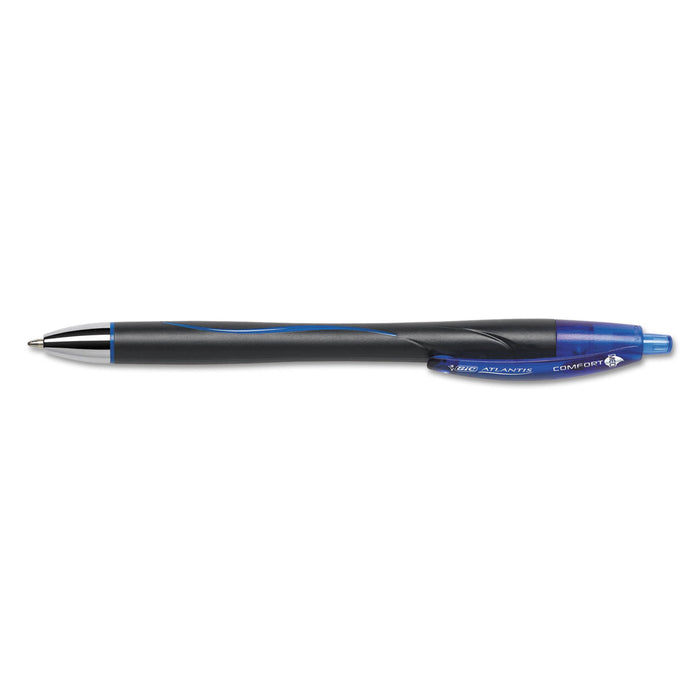 Atlantis Comfort Retractable Ballpoint Pen, 1.2mm, Blue Ink/Barrel, Dozen