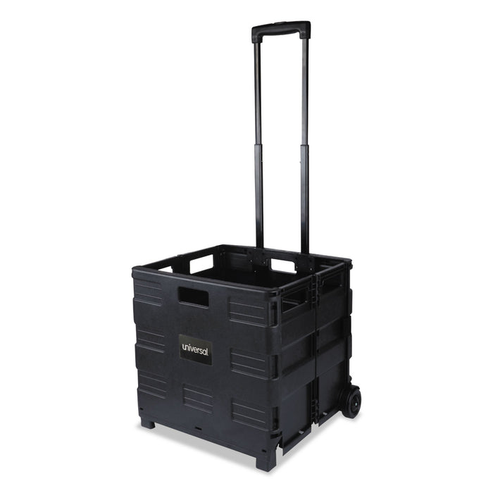 Collapsible Mobile Storage Crate, 18 1/4 x 15 x 18 1/4 to 39 3/8, Black