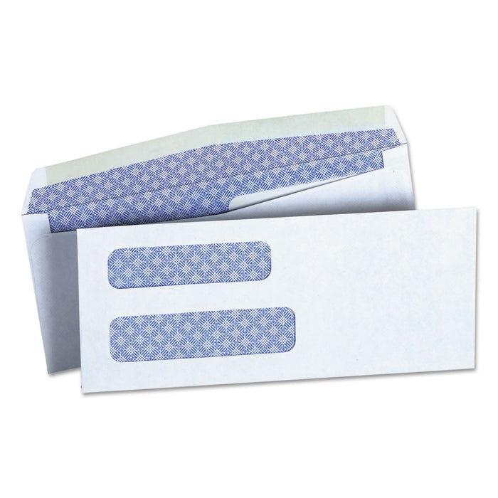 Double Window Business Envelope, #8 5/8, Square Flap, Gummed Closure, 3.63 x 8.63, White, 500/Box
