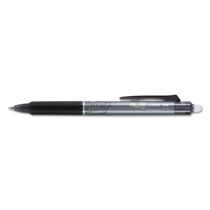 FriXion Clicker Erasable Retractable Gel Pen, 0.5 mm, Black Ink/Barrel, Dozen
