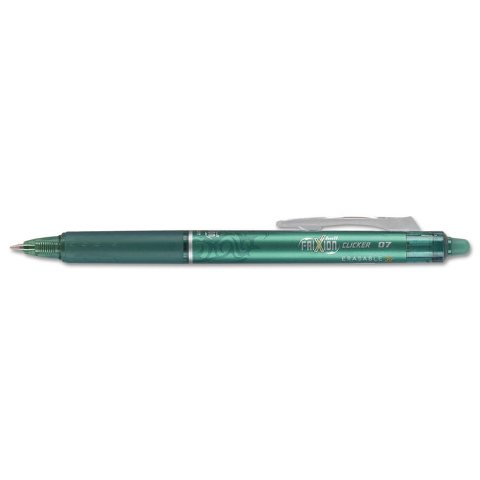 FriXion Clicker Erasable Retractable Gel Pen, 0.7 mm, Green Ink/Barrel, Dozen