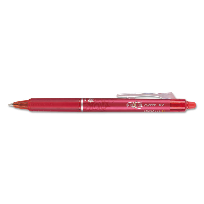 FriXion Clicker Erasable Retractable Gel Pen, Fine 0.7 mm, Red Ink, Red Barrel