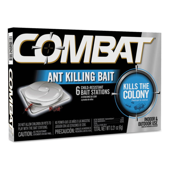 Combat Ant Killing System, Child-Resistant, Kills Queen & Colony, 6/Box