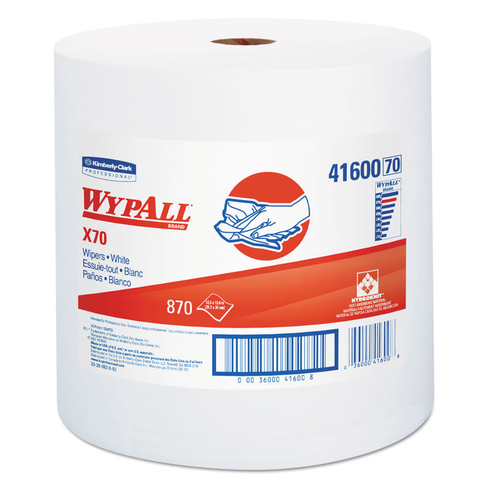 X70 Cloths, Jumbo Roll, Perf., 12 1/2 x 13 2/5, White, 870 Towels/Roll