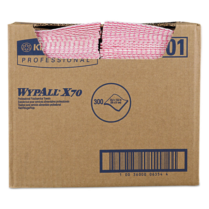 X70 Wipers, 12 1/2 x 23 1/2, Red, 300/Box