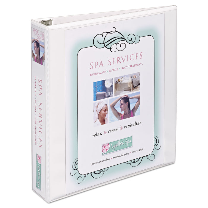 Heavy-Duty Non Stick View Binder with DuraHinge and Slant Rings, 3 Rings, 1.5" Capacity, 11 x 8.5, White, (5404)