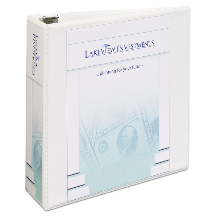 Heavy-Duty Non Stick View Binder with DuraHinge and Slant Rings, 3 Rings, 3" Capacity, 11 x 8.5, White, (5604)