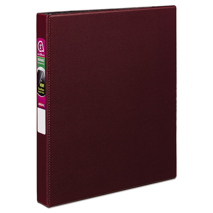Durable Non-View Binder with DuraHinge and Slant Rings, 3 Rings, 1" Capacity, 11 x 8.5, Burgundy