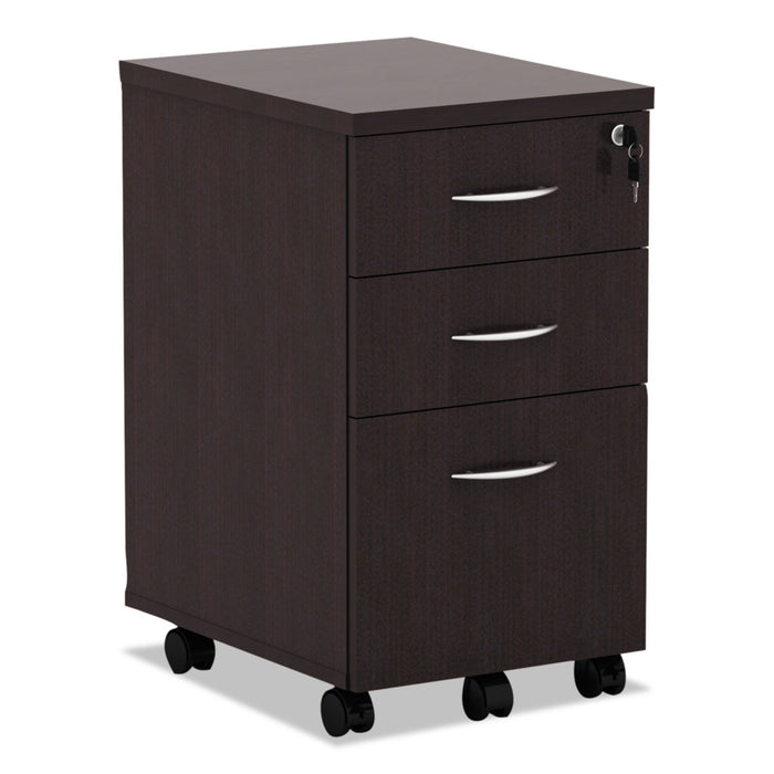 Alera Valencia Mobile Box/Box/File Pedestal File, 15.88w x 20.5d x 28.38h, Espresso