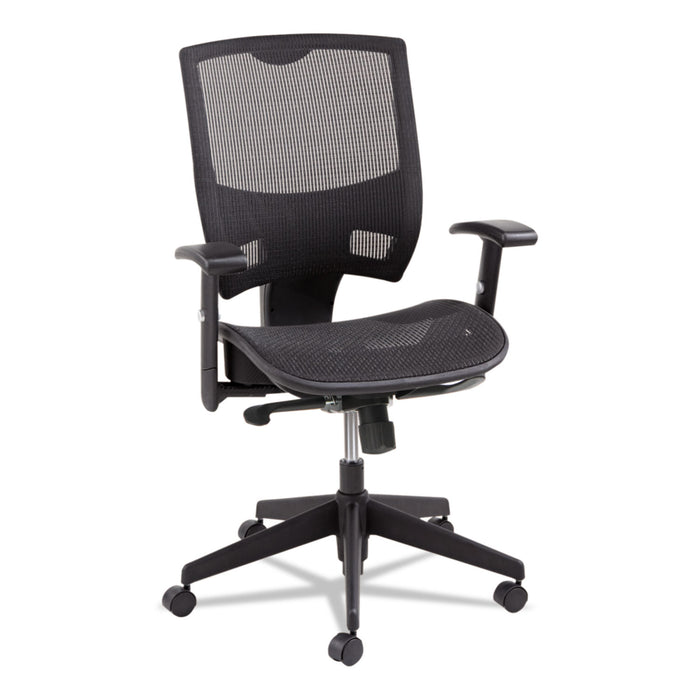 Alera Epoch Series Suspension Mesh Multifunction Chair, Supports up to 275 lbs, Black Seat/Black Back, Black Base