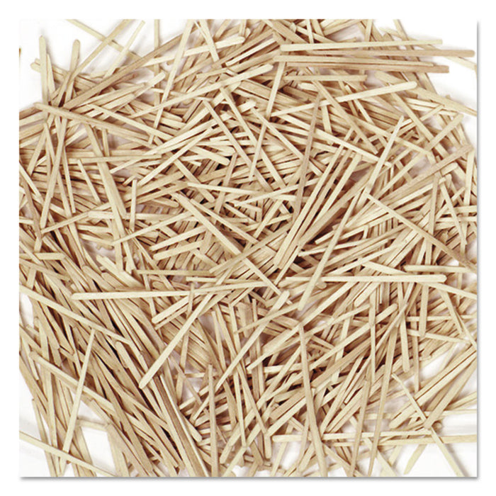 Flat Wood Toothpicks, Wood, Natural, 2,500/Pack