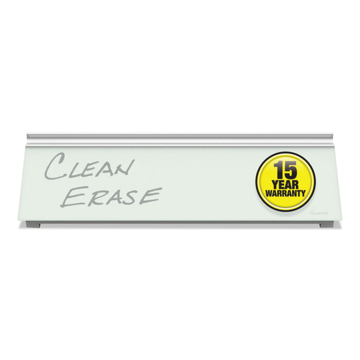 Glass Dry Erase Desktop Computer Pad, 18 x 6, White