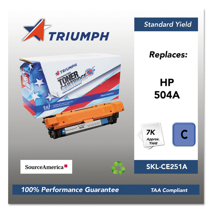 751000NSH0980 Remanufactured CE251A (504A) Toner, 7000 Page-Yield, Cyan