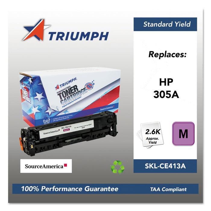 751000NSH1287 Remanufactured CE413A (305A) Toner, 2600 Page-Yield, Magenta