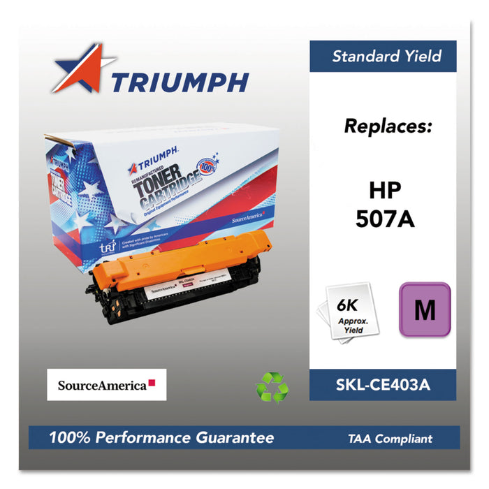 751000NSH1282 Remanufactured CE403A (507A) Toner, 6000 Page-Yield, Magenta
