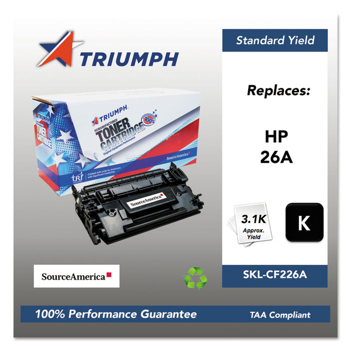 751000NSH1587 Remanufactured CF226A (26A) Toner, 3100 Page-Yield, Black