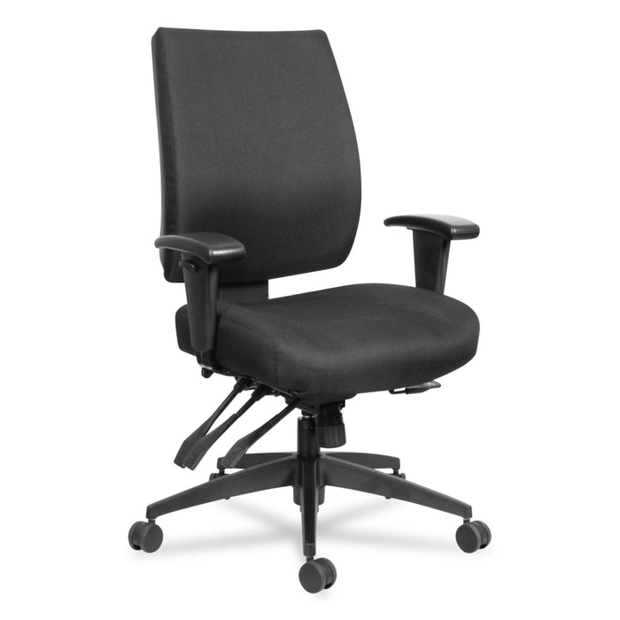 Alera Wrigley Series 24/7 High Performance Mid-Back Multifunction Task Chair, Up to 300 lbs, Black Seat/Back, Black Base