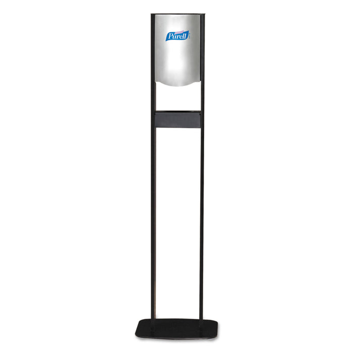 Elite LTX Floor Stand Dispenser Station, 1200 mL, 15.25" x 9.86" x 58.1", Chrome/Black