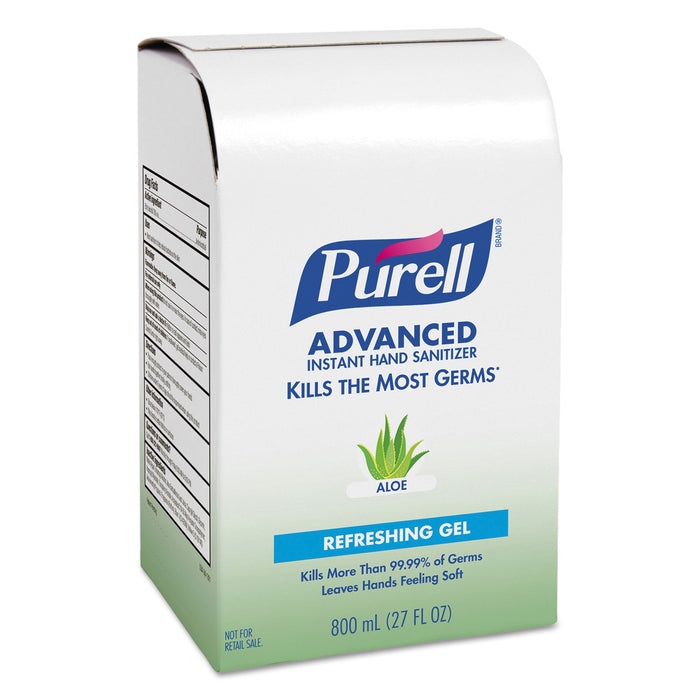 Refill Advanced Soothing Gel Hand Sanitizer, 800 mL, Aloe, 12/Carton