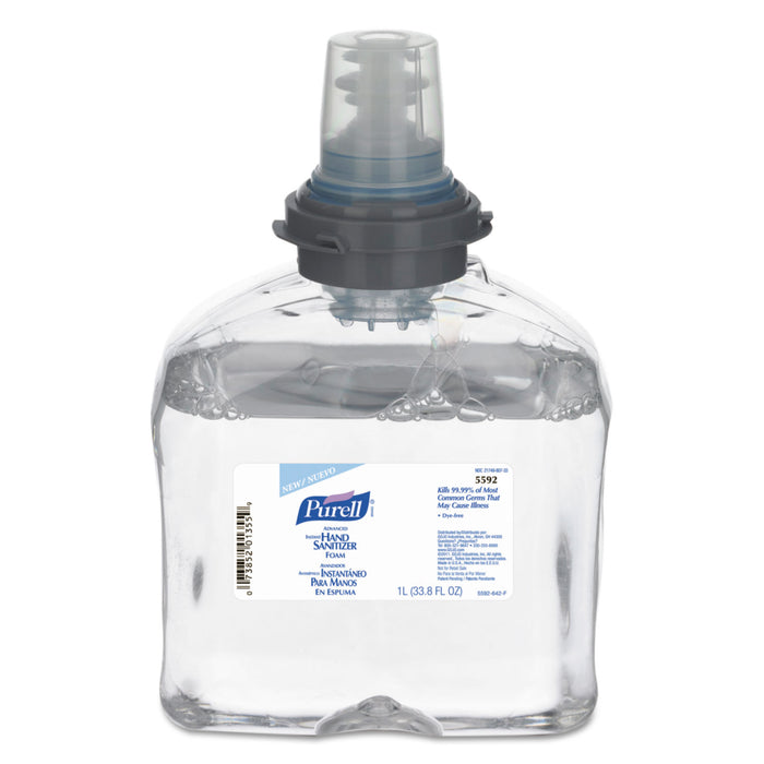 Advanced Foam Hand Sanitizer, TFX, 1000 mL Refill, 2/Carton