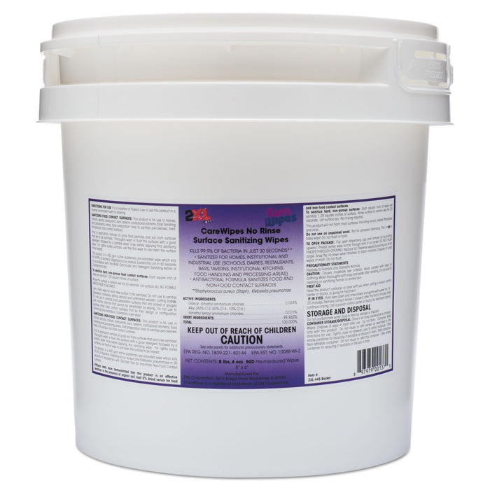 CareWipes Surface Sanitizing Wipes, 10 x 10, 500/Bucket, 2 Buckets/Carton